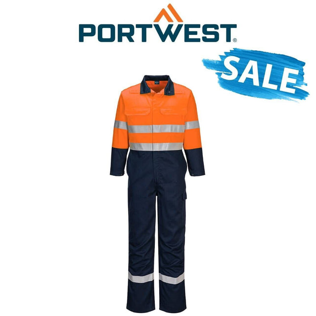 SALE! Portwest Mens Portflame Durable Taped Flame Resistant Coverall FR506