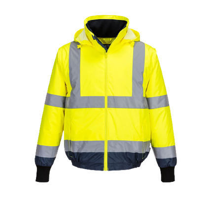 Portwest Hi-Vis Essential 2-in-1 Bomber Jacket with tape Reflective Safety MJ464