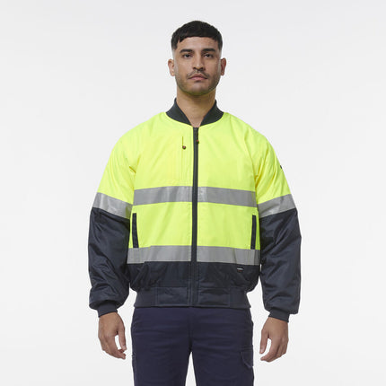 KingGee Mens 2 Pack Hi Vis Reflective Quilted Bomber Work Safety Jacket K55032