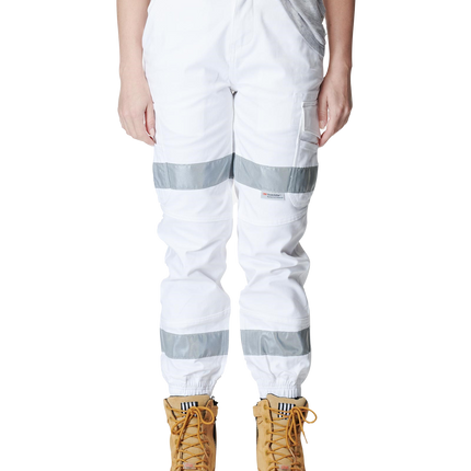 Elwood Womens Reflective Cuffed Pant Cotton Stretch Tapered Pockets Pants EWD507