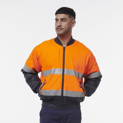 KingGee Mens 4 Pack Hi Vis Reflective Quilted Bomber Work Safety Jacket K55032