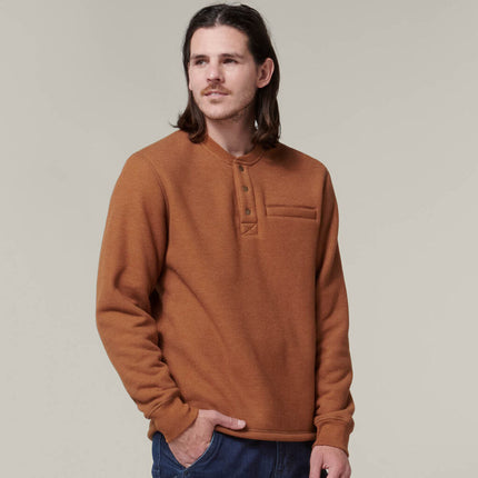 WINTER SALE! HARD YAKKA Mens  Sherpa Henley Contrast Warm Work Jacket Y19488