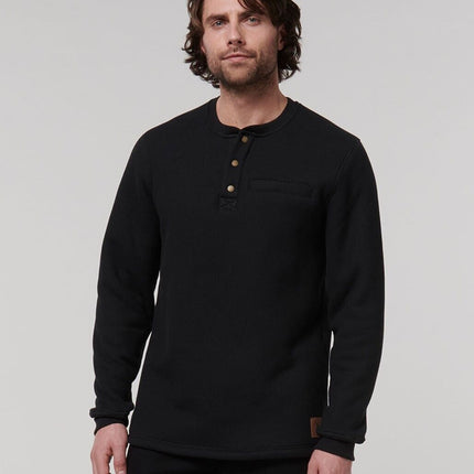 WINTER SALE! HARD YAKKA Mens  Sherpa Henley Contrast Warm Work Jacket Y19488