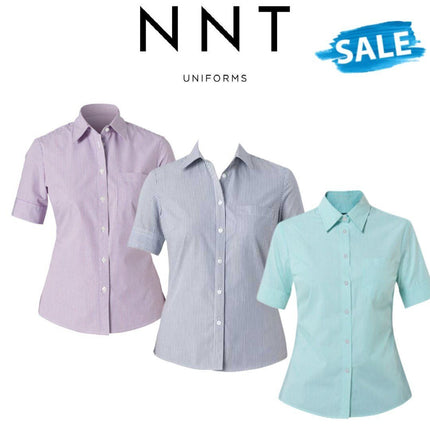 SALE NNT Womens Cotton Blend Balance Stripe BK Stripe Classic Shirt CAT47C