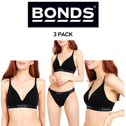 Bonds Womens Original Contour Triangle Soft Stretch Wireless Bra 3 Pack YXYQY