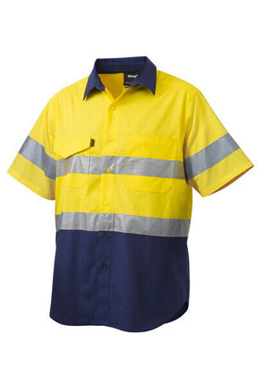 KIngGee Mens Workcool 2 Hi-Vis Summer Shirt Short Sleeve Work Lightweight K54885