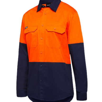 KingGee 2 Pack Stretch Spliced Shirt Comfort Work Safety Cotton Hi-Vis K04035