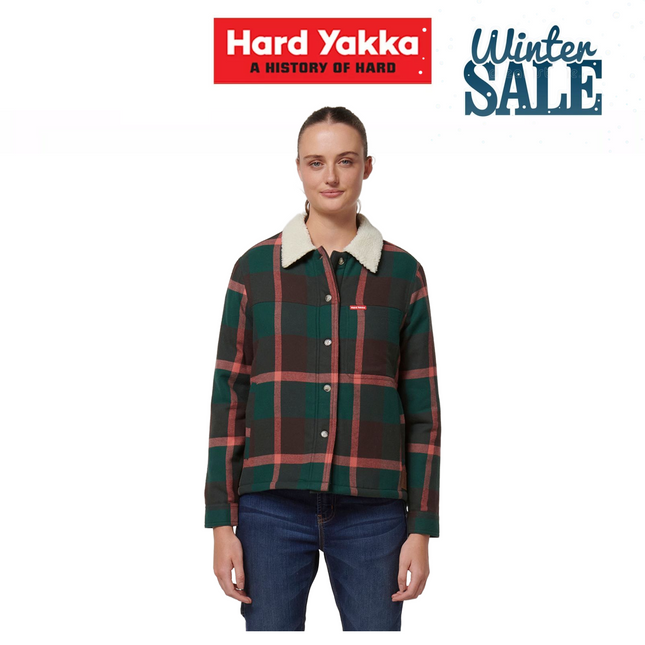 WINTER SALE! HARD YAKKA Women Heritage Trucker Sherpa Jacket Warm Work Y08760