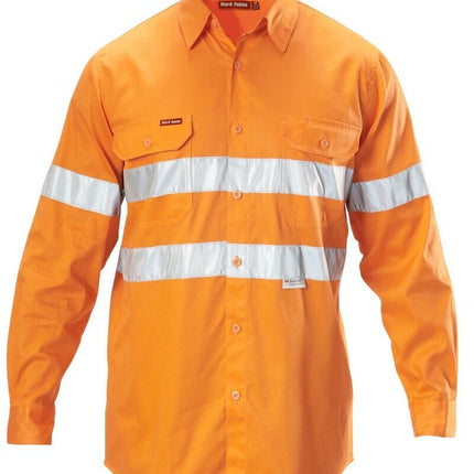 Mens Hard Yakka Foundations Long Sleeve Taped Cotton Drill Work Shirt Y07227